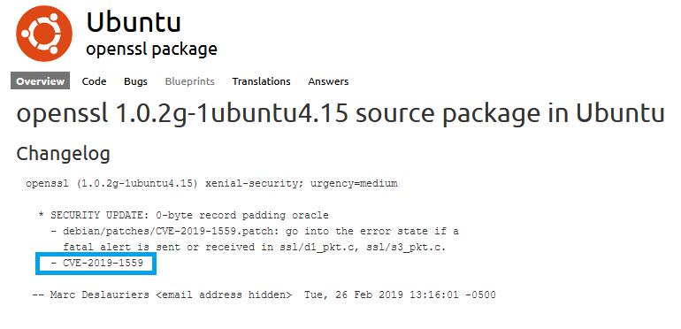 OpenSSL 1ubuntu415 package change log